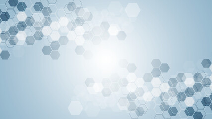 Leinwandbilder - Abstract technology connect background lines and dots with hexagons. Modern hexagons technology concept design background. Vector illustration.