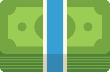 Poster - bundle of green banknotes with blue band symbolizing investment, finance, and economic growth