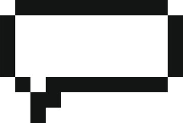 Poster - black pixelated speech bubble representing digital conversations and online messaging