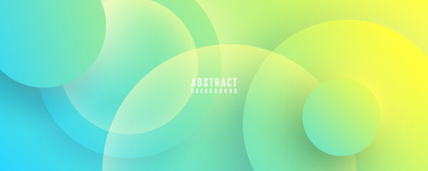 Poster - 3D colorful abstract background overlap layer on bright space with circles effect decoration. Modern graphic design element cutout style concept for web banner, art, flyer, card, or brochure cover