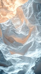 Poster - Soft, crumpled surfaces catch the light, creating a mesmerizing dance of shadows and highlights that evoke a sense of tranquility and contemplation