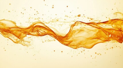Aufkleber - Artistic abstract fluid design with orange liquid waves, showcasing a futuristic and dreamy composition