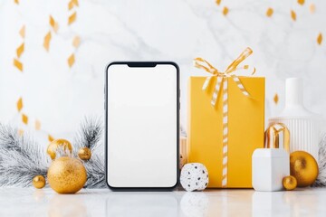 Aufkleber - A simple 2D depiction of a customer making an online deposit through a smartphone, with a bright, modern design and a white canvas