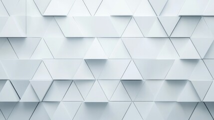 Fototapete - Minimalist white and silver geometric background with triangular patterns, perfect for business presentations.