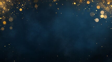 Wall Mural - dark blue grunge concrete wall texture with some golden spots used a background
