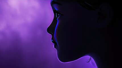 Fototapete - Sleek dark gradient backdrop with a smooth ultraviolet glow for contemporary visual appeal