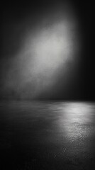 Poster - An intriguing space enveloped in shadows, with a soft glow illuminating the floor, inviting endless possibilities for creative expression and imagination