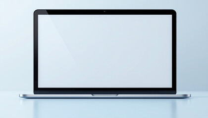 Modern Laptop Computer with Blank Screen Display