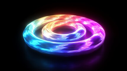Poster - Colorful Swirling Light Display in a Dark Environment Creating an Enchanting Visual Effect