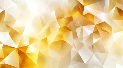 Poster - Abstract Geometric Background Featuring Golden and White Triangular Shapes Creating a Modern Design Aesthetic