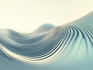 Poster - Abstract Landscape With Flowing Curves and Soft Hues Evoking Serenity and Tranquility in a Contemporary Design Aesthetic