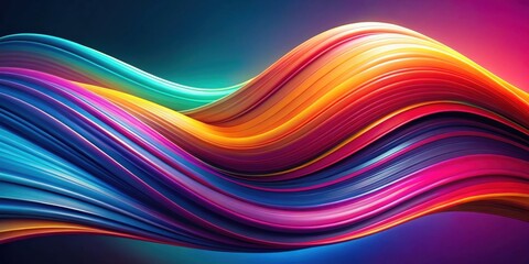 Poster - Abstract Colorful Swirling Wave Design with Vibrant Hues and Smooth Curves