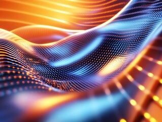 Poster - Colorful Flowing Waves of Light and Patterns Create a Stunning Visual Display in an Abstract Digital Artwork
