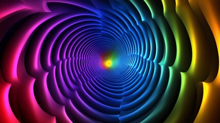 Poster - Colorful Abstract Swirl Design Resembling a Vortex in Vibrant Hues of Purple, Blue, Green, and Yellow Showcasing Intricate Patterns