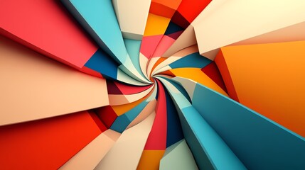 Poster - Colorful Spiral Pattern Showcasing Vibrant Paper Layers in a Dynamic Rotation