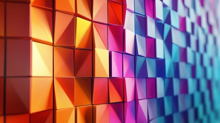 Poster - Colorful Geometric Patterns With Vibrant Hues and Angled Shapes Create a Striking Visual Display in Modern Design