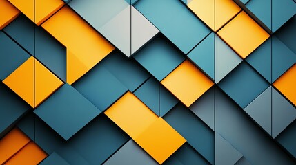 Poster - Colorful Geometric Patterns Create a Modern Artistic Wall Design in a Contemporary Space With Sharp Angles and Contrasting Hues