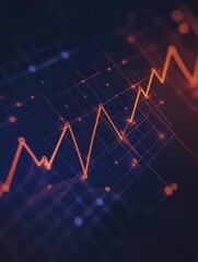 Poster - Closeup financial chart with downtrend line. business graph showing growth, stock market chart, startup chart graph, flat logo of down chart illustration