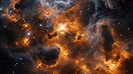 spectacular space nebula with stars and cosmic dust cloud