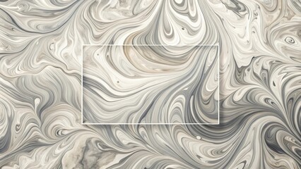 Leinwandbilder - Abstract Swirling Beige and Gray Marble Texture with a Rectangular Frame for Design and Decoration
