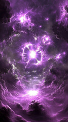 vibrant purple cosmic storm with glowing clouds