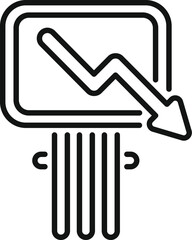 Poster - simple line icon representing a decreasing arrow chart, indicating market volatility, financial risk