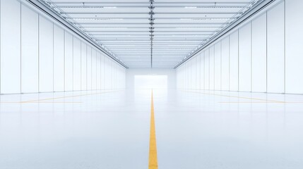 Poster - Aircraft hangar interior, scattered landing gears and rivets, minimalist atmosphere, spacious layout, industrial elements, organized chaos, focus on aviation components