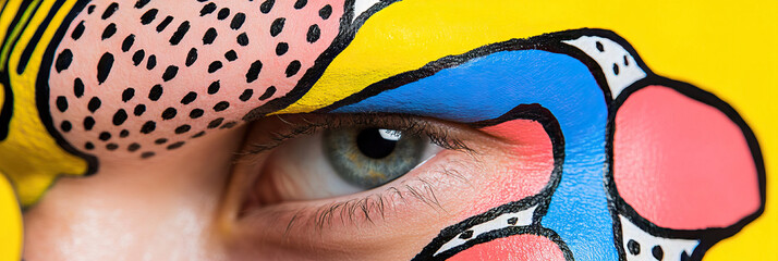 Poster - Human Eye with Abstract Face Paint