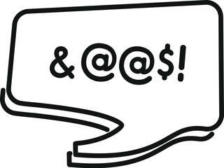 Poster - speech bubble showing internet symbols, including the at symbol and a dollar sign, suggesting online