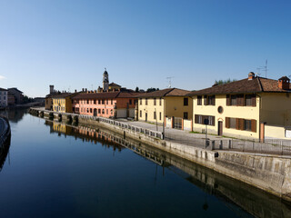 Wall Mural - Gaggiano, historic town along the Naviglio Grande, Milan, Italy