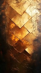 Poster - Golden textured herringbone pattern.  Rich, metallic hues create a luxurious feel.