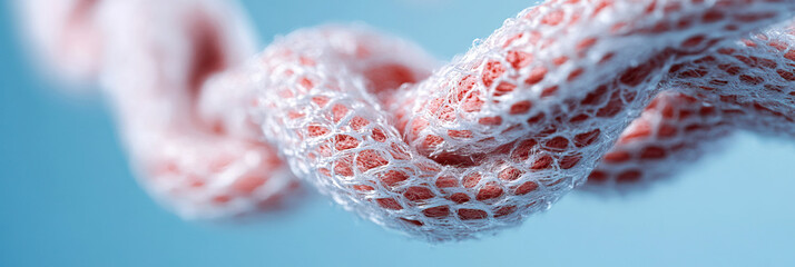 Close-up of Coral Textile in White Netting