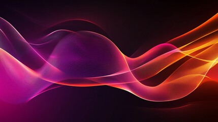 Poster - Colorful Abstract Waves Creating a Dynamic Visual Experience in a Dark Background Space