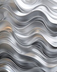 Aufkleber - Soft silver with wave like patterns and light contrast abstract background