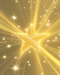 Poster - Soft yellow with gentle streaks and twinkling star effects shooting star abstract background