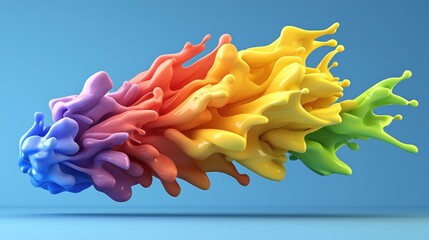 Poster - Vibrant color splash action art abstract studio digital artwork creative environment aerial view artistic concept