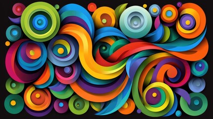 Poster - Vibrant colorful abstract design digital art creative expression studio close-up modern aesthetics