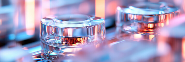 Poster - Close-up of Glass Cylinders with Internal Reflections