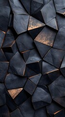 Poster - Abstract dark geometric pattern. Irregular shapes create a textured, 3D effect.