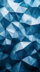 Poster - Abstract blue geometric pattern. Interlocking triangles create a textured, three-dimensional effect.