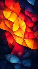 Poster - Abstract artwork featuring vibrant, flowing colors and curved lines, creating a dynamic and energetic composition.