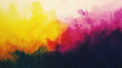 Poster - Vibrant Abstract Background with Blending Yellow, Pink, and Deep Purple Colors Creating a Dynamic and Energetic Artistic Atmosphere for Creative Projects