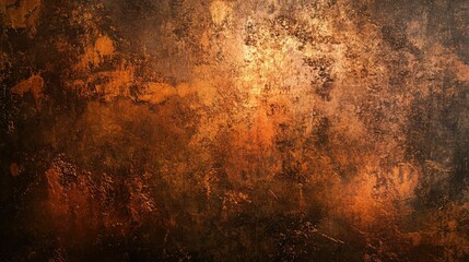 Poster - Abstract textured background showcasing a blend of warm orange and brown hues with intricate patterns and rugged surface details for creative design projects.