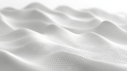 Poster - Abstract white textured surface resembling gentle waves with a dotted pattern creating a sense of depth and tranquility, suitable for backgrounds, designs, and art projects.