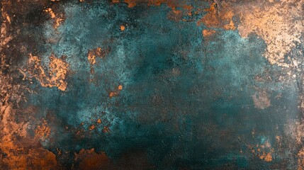 Poster - Abstract Background with Distressed Textures in Blue and Copper Tones, Ideal for Creative Projects, Website Designs, and Digital Art Applications