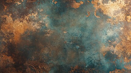 Poster - Grungy Textured Background with Deep Turquoise, Bronze, and Brown Hues, Ideal for Design, Art, and Digital Projects, Perfect for Abstract and Modern Styles