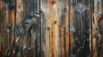 Poster - Rustic Wooden Planks with Varied Textures and Tones Highlighting Natural Beauty, Depth, and Character in an Aged Weathered Look