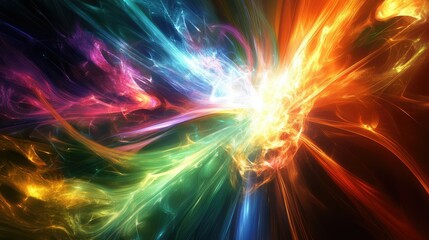 Poster - Vivid Colorful Abstract Background with Energetic Swirls and Light Effects for Creative and Modern Design Projects