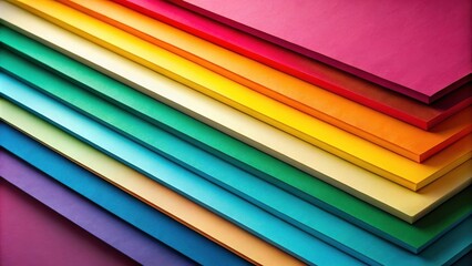 Poster - Vibrant spectrum of colorful layered papers showing diverse hues and textures