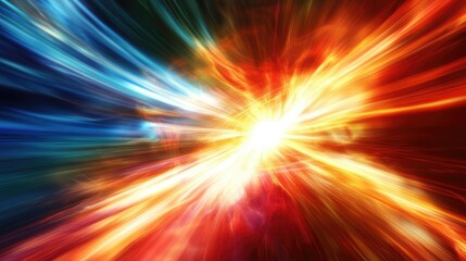 Poster - Explosive Burst of Color and Light Creating an Ethereal Energy Flow with Dynamic Motion and Vivid Gradients in a Stunning Abstract Background